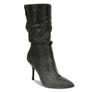 Thalia Sodi Women Black Ombre Rhinestone Raquell Slouch Dress Boots Size 6M